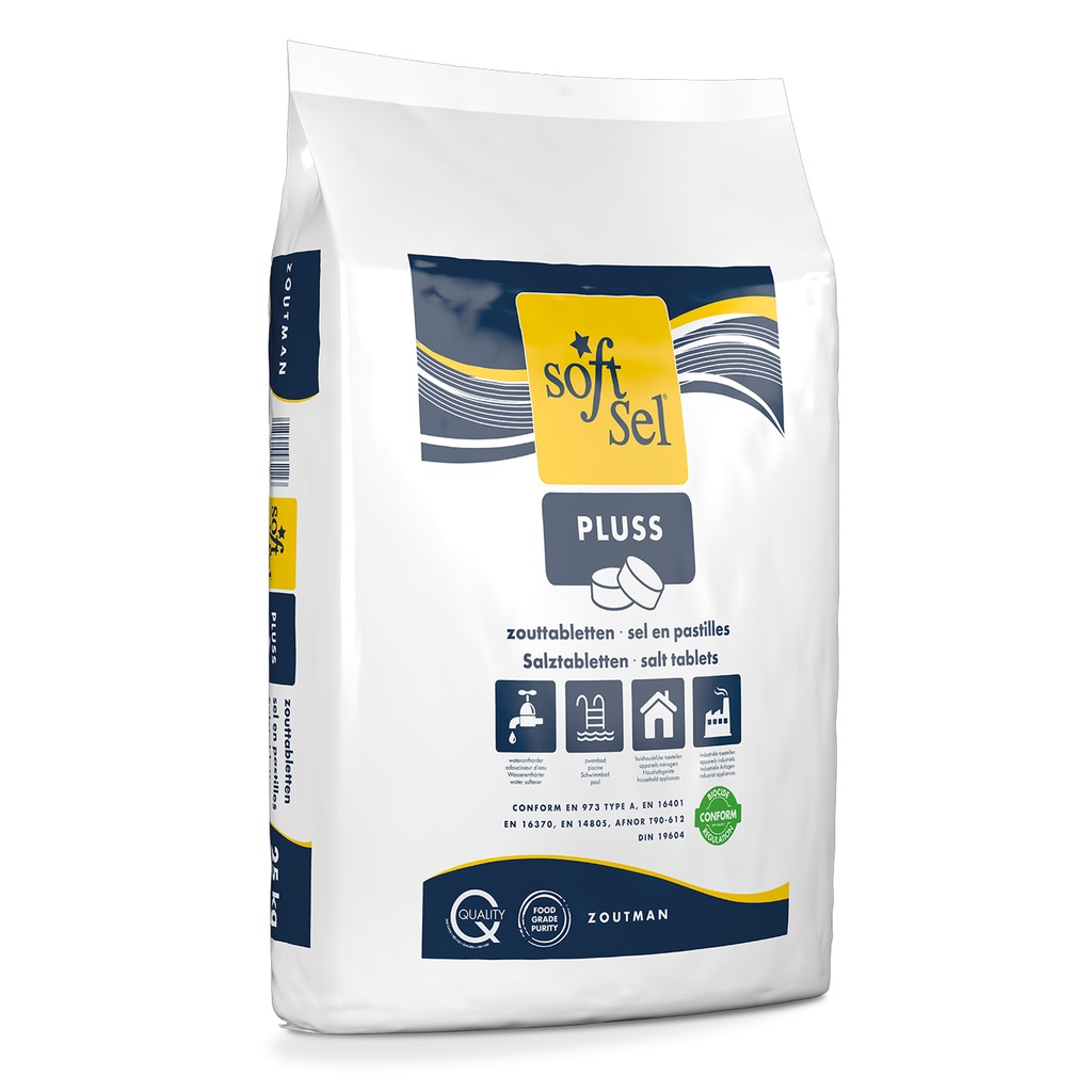 Soft Sel Pluss 25KG - Zouttabletten Voor Waterontharder - Zout Elektrolyse Zwembad